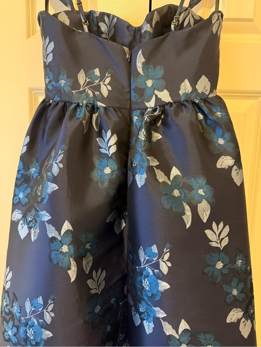 Baroque Rose Damask Floral Corset Maxi Dress | Midnight Navy | Size 8 - Picture 10 of 11